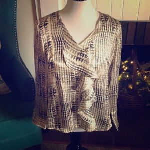 Coldwater Creek women’s Blouse Gray and Cream